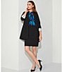 Color:Black - Image 6 - Petite Size Contrast Lining V-Neck Long Roll Sleeve Open Front Jacket