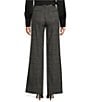 Color:Charcoal Multi - Image 2 - Petite Size Plaid Belted Coordinating Pleated Pants
