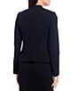 Color:Black - Image 2 - Petite Size Scuba Crepe Long Sleeve Open Front Jacket
