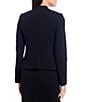 Calvin Klein Petite Size Scuba Crepe Long Sleeve Open Front Jacket, Color:Black - Image 2