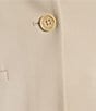 Color:Stony Beige - Image 5 - Petite Size Scuba Crepe Mandarin Collar Pocketed Single Button Front Jacket