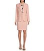 Color:Silver Pink - Image 3 - Petite Size Stretch Woven Lux Peak Lapel Collar Long Sleeve Flap Pocket One-Button Jacket