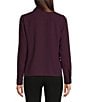 Calvin Klein Petite Size Woven Collared Long Sleeve Ruffle Button Front Blouse - Image 2