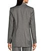 Color:Charcoal Cream - Image 2 - Pinstripe Double Breasted Notch Lapel Long Sleeve Button-Front Coordinating Blazer Jacket