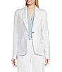 Calvin Klein Pinstripe Linen Blend One-Button Blazer,All Products : American Fashion Style Bags On Sale