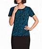 Calvin Klein Pintuck Crew Neck Short Sleeve Top - Image 1