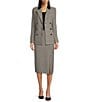 Calvin Klein Plaid 6-Button Notch Lapel Long Sleeve Jacket, Color:Black Multi - Image 3