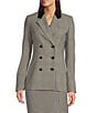 Calvin Klein Plaid 6-Button Notch Lapel Long Sleeve Jacket, Color:Black Multi - Image 4
