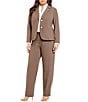 Calvin Klein Plus Size 2 Button Luxe Notch Collar Jacket, Color:Heather Taupe - Image 4