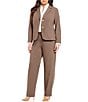 Color:Heather Taupe - Image 3 - Plus Size 2 Button Luxe Notch Collar Jacket