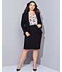 Color:Black - Image 6 - Plus Size High Rise Luxe Stretch Pencil Skirt
