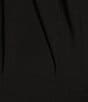 Color:Black - Image 3 - Plus Size 3/4 Sleeve Pleated Scoop Neck Scuba Crepe A-Line Dress