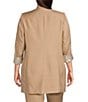 Color:Nomad - Image 2 - Plus Size Contrast Lining Long Roll-Tab Sleeve Open Front Jacket