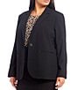 Color:Black - Image 1 - Plus Size One-Button Front Jacket