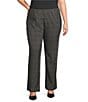 Color:Charcoal Multi - Image 1 - Plus Size Plaid Belted Pleated Pant