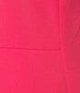 Color:Rosebud - Image 3 - Plus Size Scuba Crepe Short Petal Sleeve Crew Neck Knee Length Sheath Dress