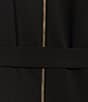 Color:Black - Image 3 - Plus Size Scuba Crepe Short Petal Sleeve Crew Neck Tie Waist Jumpsuit