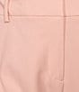 Color:Silver Pink - Image 4 - Plus Size Stretch Heathered Woven Recycled Polyester Flat Front Slim Straight Leg Pocketed Pants