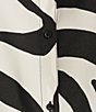 Color:Zebra - Image 5 - Plus Size Zebra Print Crepe de Chine Y-Neck Long Sleeve Button Front Top