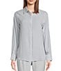 Color:Arctic Ice - Image 1 - Point Collar Long Sleeve Button Front Shirt