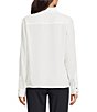 Calvin Klein Point Collar Long Sleeve Ruffle Button Front Blouse, Color:Cream - Image 2