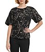 Calvin Klein Printed Crew Neckline Puff 3/4 Blouse,Specials : American Fashion Style Bags On Sale Calvin Klein Printed Crew Neckline Puff 3/4 Blouse,Specials : American Fashion Style Bags On Sale