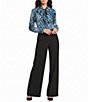 Calvin Klein Printed Georgette Tie Neck Long Sleeve Top - Image 3