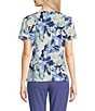 Calvin Klein Printed Matte Jersey V-Neck Flutter Sleeve Blouse, Color:Spring Blue Multi - Image 2