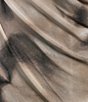 Color:Parchment - Image 4 - Blur Print Mesh Long Sleeve Crew Neck Asymmetrical Hem Blouse