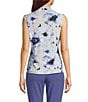 Calvin Klein Printed Mesh V-Neck Sleeveless Cami, Color:Spring Blue Multi - Image 2
