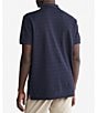 Color:Ink - Image 2 - Regular Fit Short Sleeve Ottoman Striped Polo Shirt