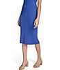 Color:Dazzling Blue - Image 3 - Ribbed Pull-On Coordinating Midi Skirt