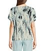 Calvin Klein Round Neck Short Sleeves Woven Print Top, Color:Positano Multi - Image 2