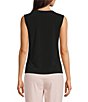 Calvin Klein Ruffle Front V-Neck Sleeveless Cami, Color:Black - Image 2