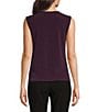 Calvin Klein Ruffle Front V-Neck Sleeveless Cami, Color:Aubergine - Image 2