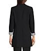 Calvin Klein Contrast Lining Rolled Cuff Long Open Front Jacket & Luxe Stretch Slim Leg Pants - Image 2