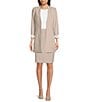 Calvin Klein Contrast Lining Rolled Cuff Long Open Front Jacket & Luxe Stretch Slim Leg Pants - Image 6