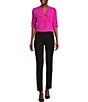 Calvin Klein Contrast Lining Rolled Cuff Long Open Front Jacket & Luxe Stretch Slim Leg Pants - Image 5