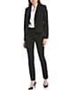 Calvin Klein Contrast Lining Rolled Cuff Long Open Front Jacket & Luxe Stretch Slim Leg Pants - Image 4