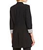 Calvin Klein Contrast Lining Rolled Cuff Long Open Front Jacket & Luxe Stretch Slim Leg Pants - Image 4