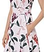 Calvin Klein Scuba Crepe Crew Neck Sleeveless Floral A-Line Dress, Color:Blush Multi - Image 4