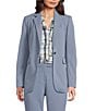 Calvin Klein Scuba Crepe Notch Lapel Long Sleeve One Button Front Blazer - Image 2