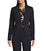 Calvin Klein Scuba Crepe Open Front Jacket, Color:Navy - Image 1