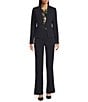 Calvin Klein Scuba Crepe Open Front Jacket, Color:Navy - Image 3