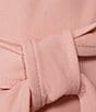 Color:Silver Pink - Image 3 - Scuba Crepe Sleeveless Mock Neck Tie Waist Midi A-Line Dress