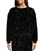 Color:Black - Image 1 - Sequin Crew Neck Long Sleeve Coordinating Sweater