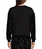 Color:Black - Image 2 - Sequin Crew Neck Long Sleeve Coordinating Sweater