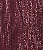 Calvin Klein Sequin V-Neck Shoulder Pleat Sleeveless Top, Color:Port - Image 4