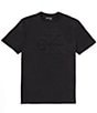 Color:Black - Image 1 - Short Sleeve Embossed Logo Gaphic T-Shirt