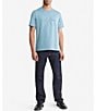 Color:Blue Beam - Image 3 - Short Sleeve Embossed Logo Gaphic T-Shirt